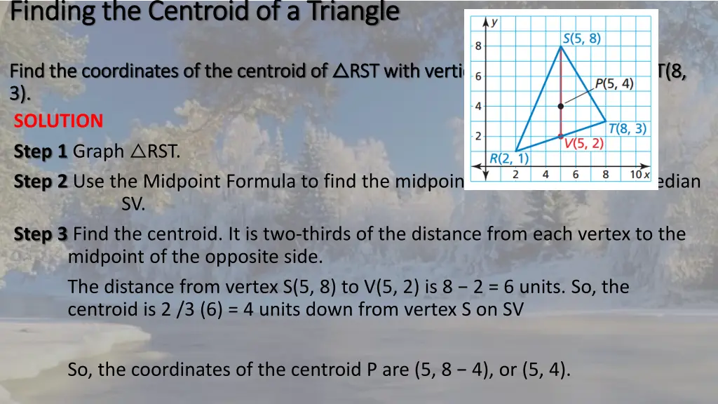 finding the centroid of a triangle finding