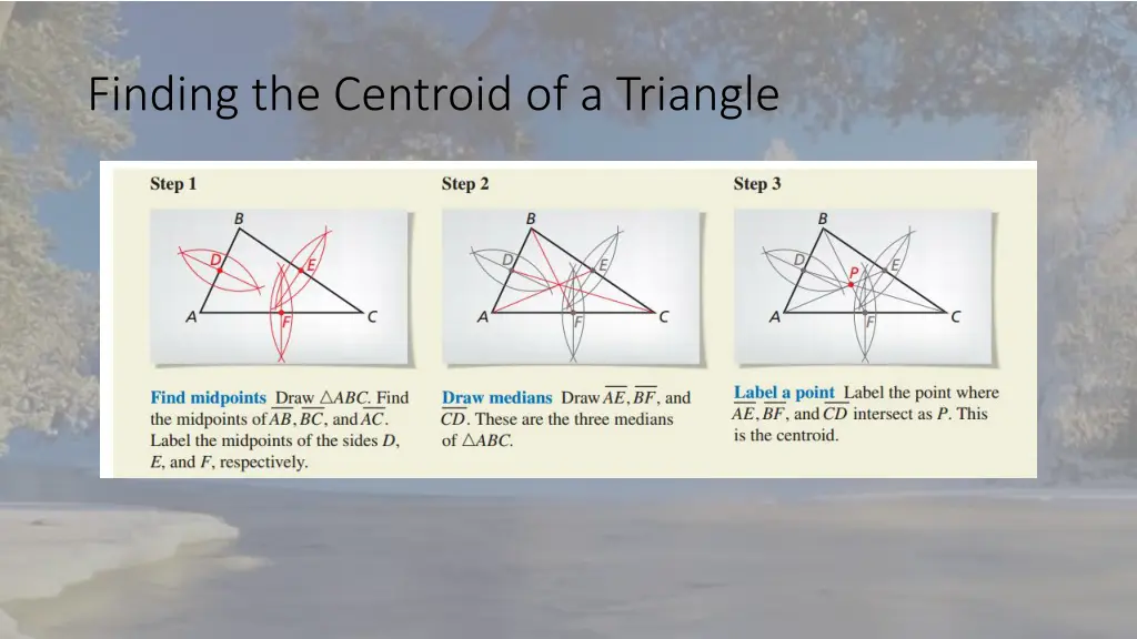 finding the centroid of a triangle