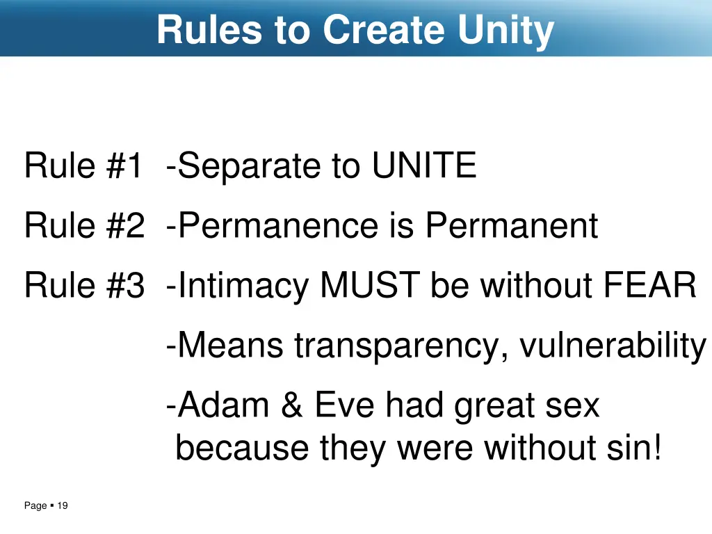 rules to create unity 2