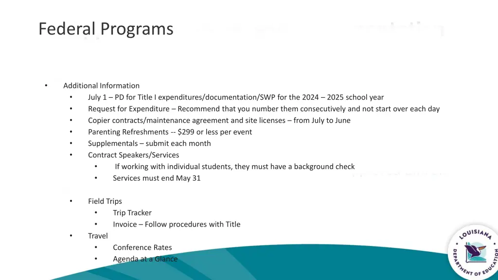 federal programs 1