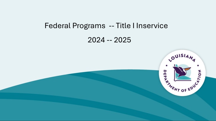 federal programs title i inservice