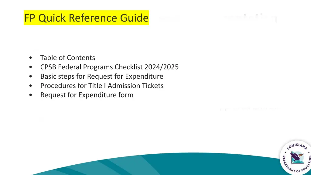 fp quick reference guide