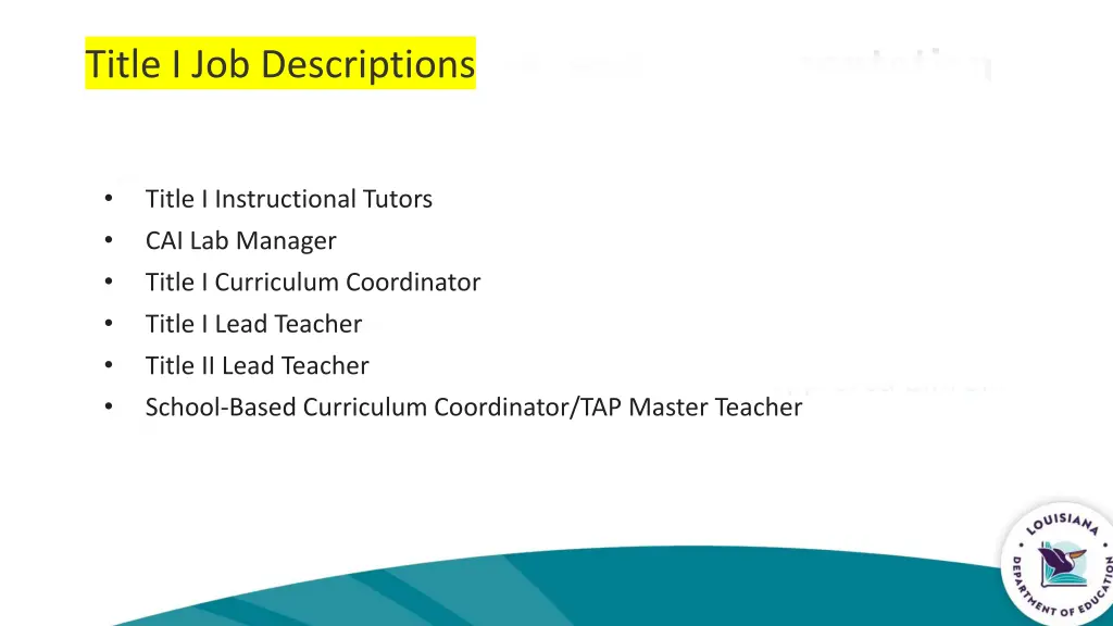 title i job descriptions