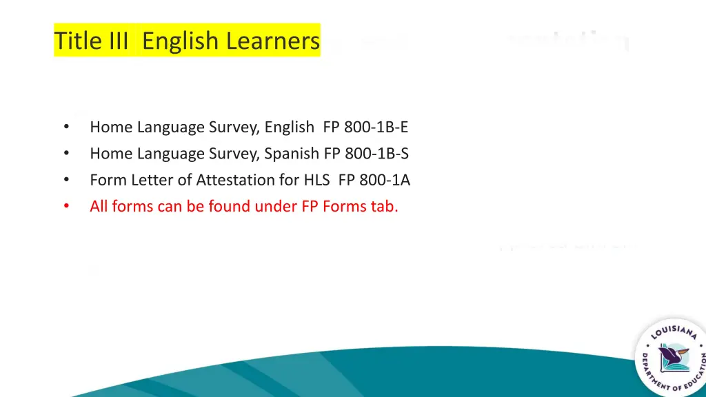 title iii english learners