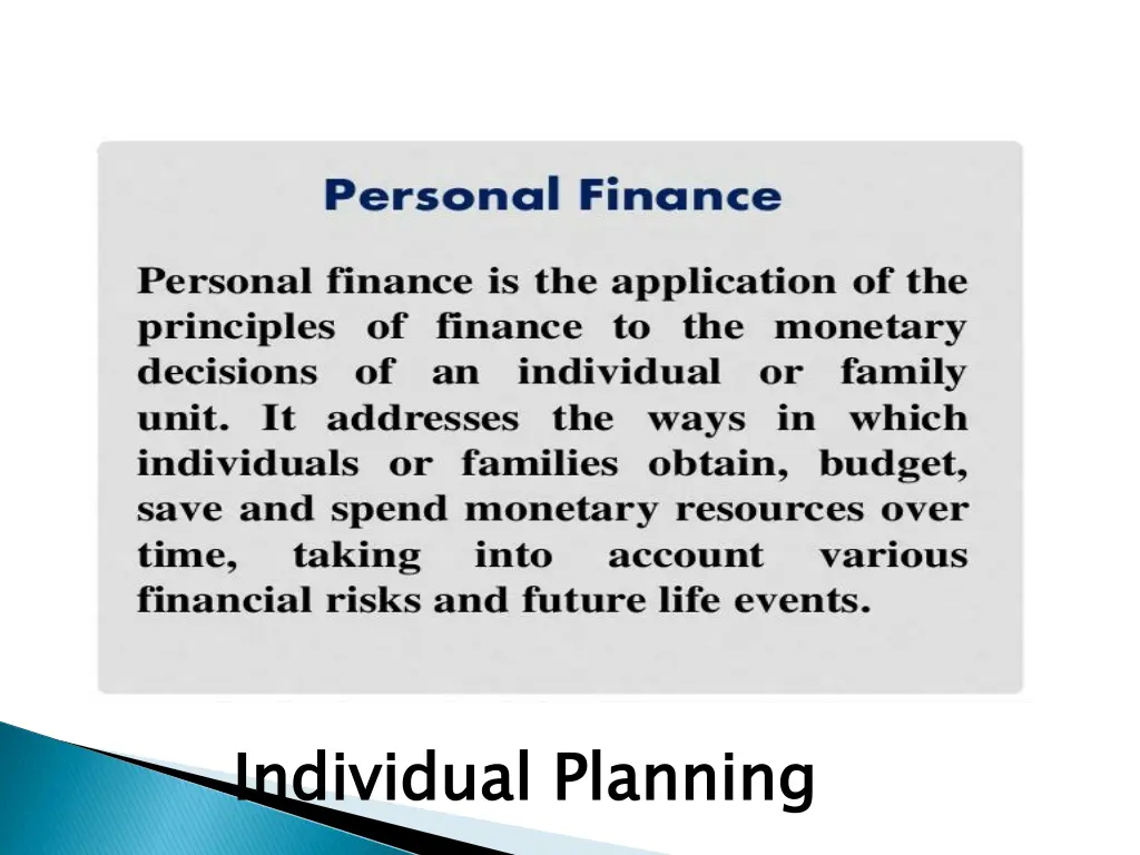 individual planning