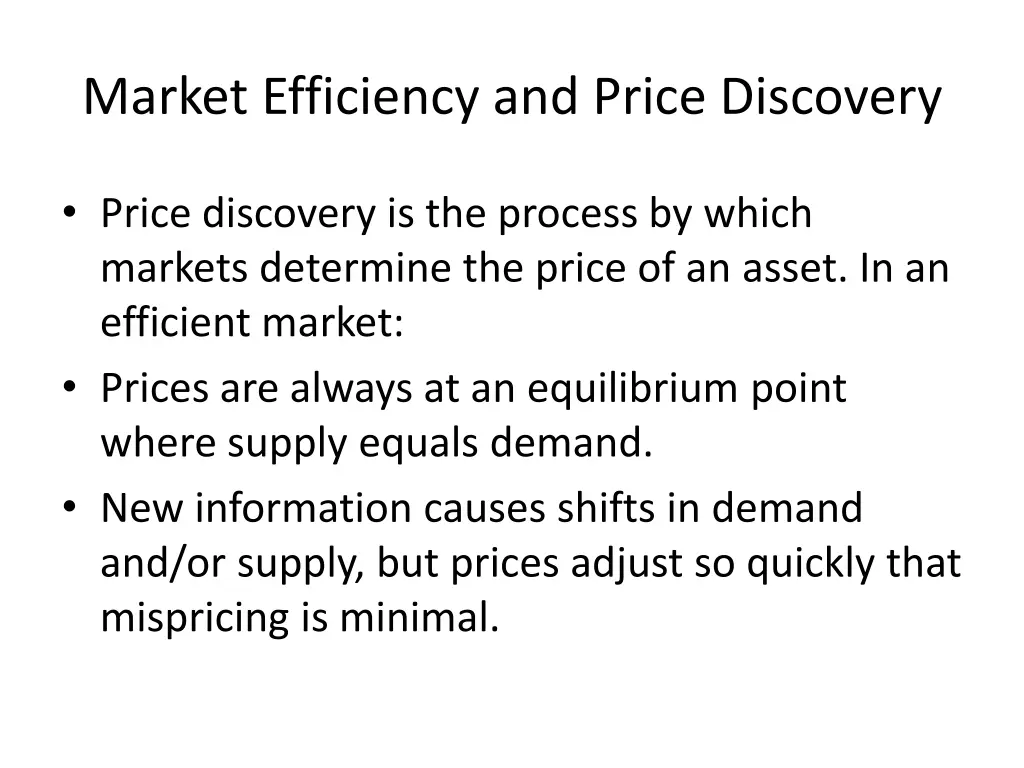 market efficiency and price discovery