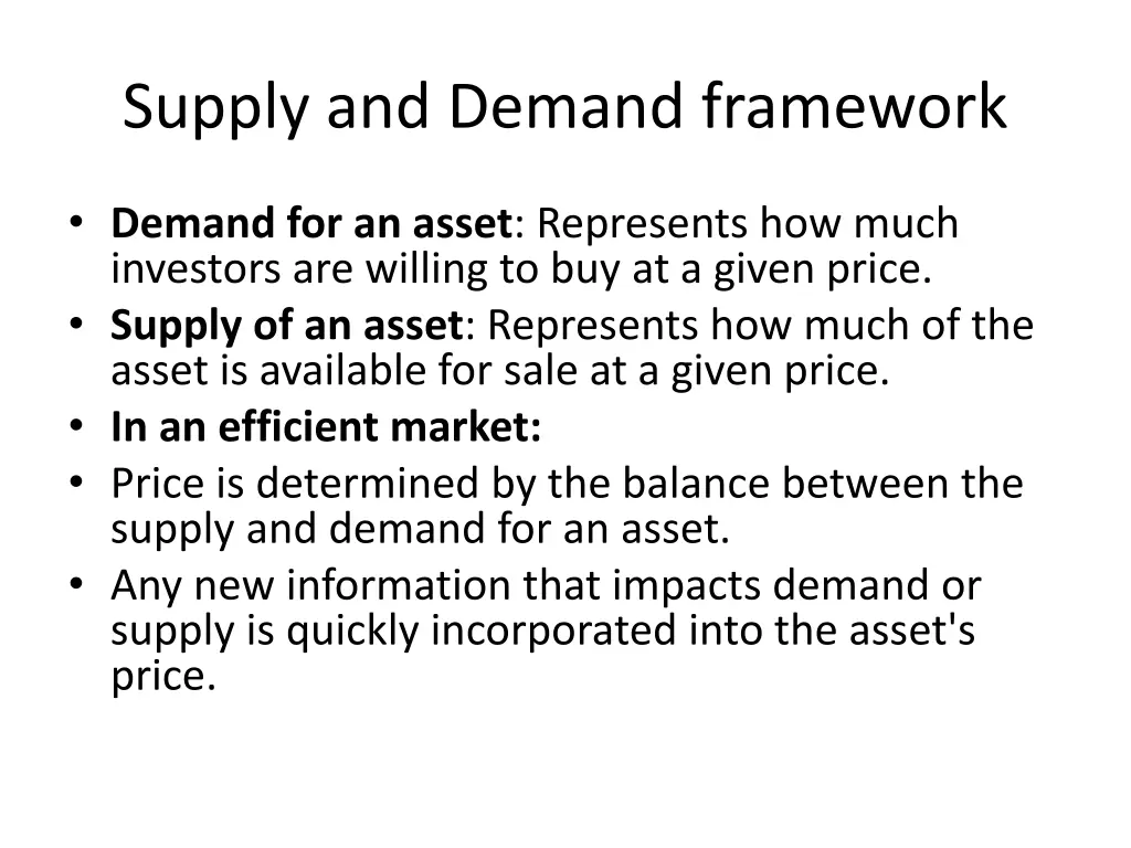 supply and demand framework