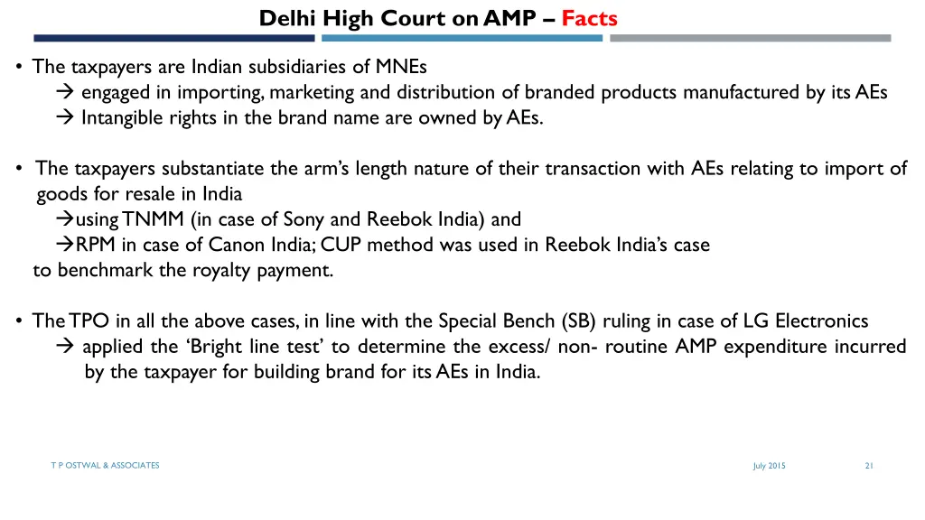 delhi high court on amp facts