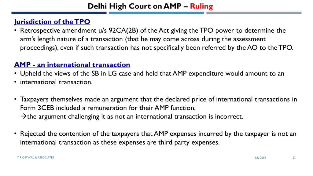 delhi high court on amp ruling
