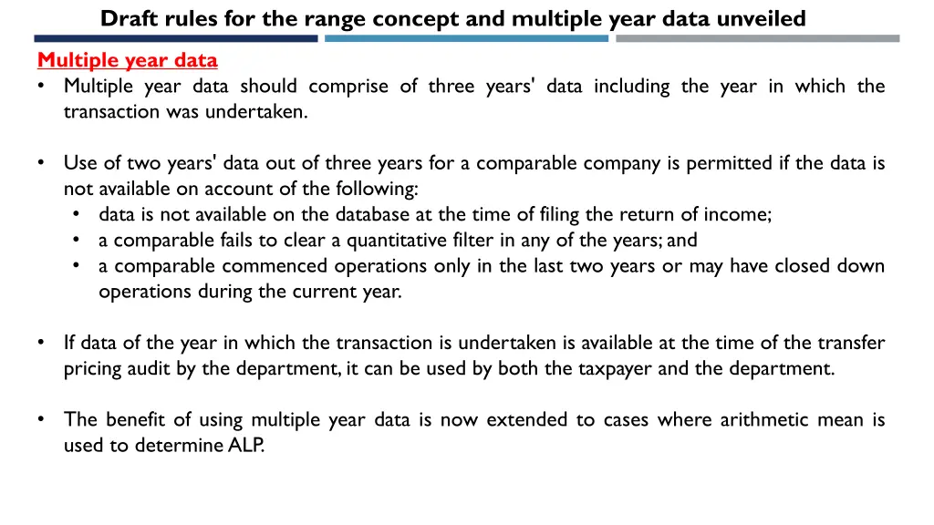 draft rules for the range concept and multiple 2