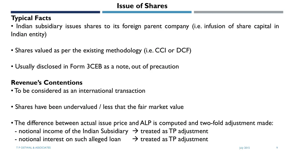 issue of shares