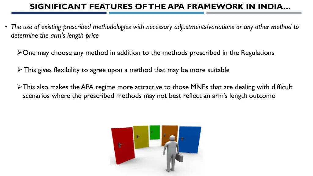 significant features of the apa framework in india