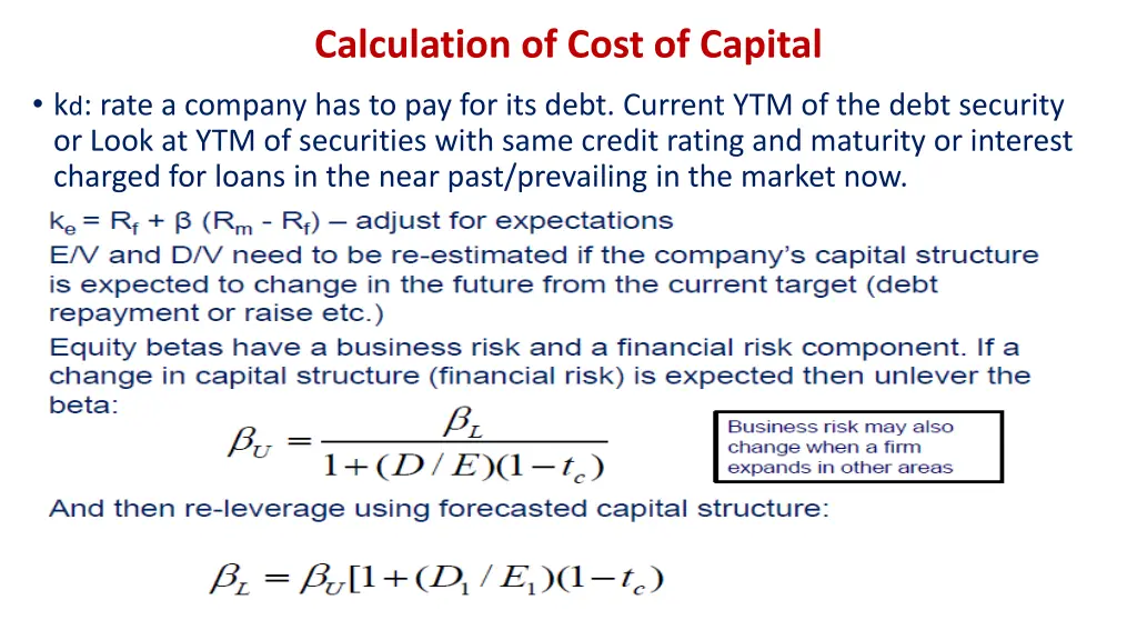 calculation of cost of capital