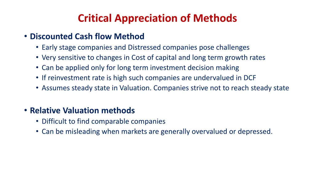 critical appreciation of methods