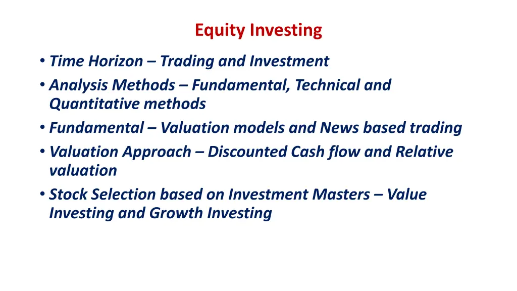 equity investing