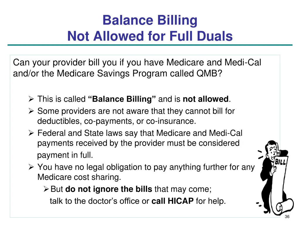 balance billing not allowed for full duals