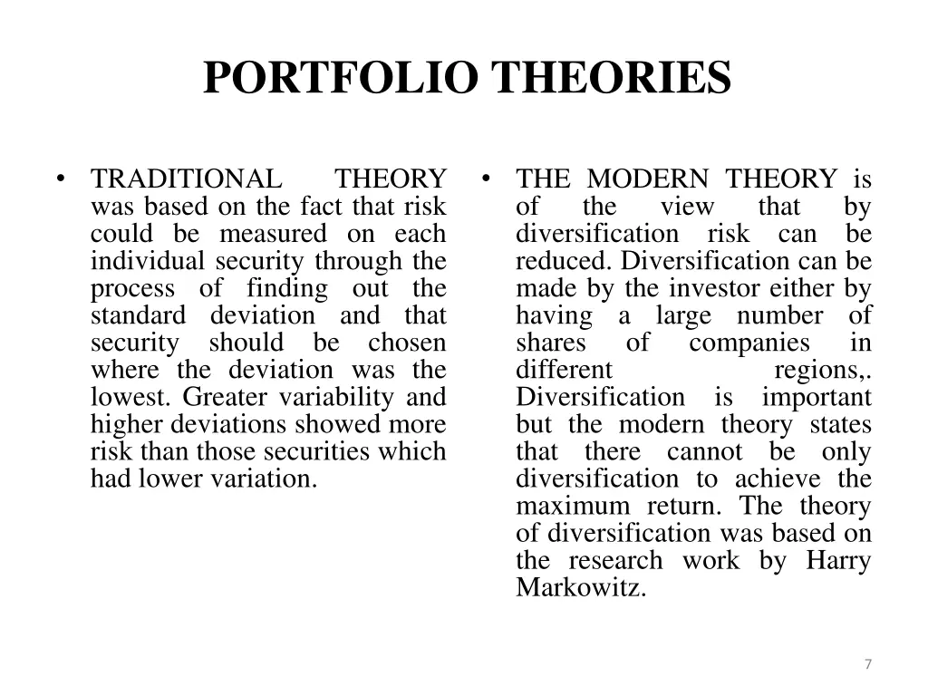 portfolio theories 1