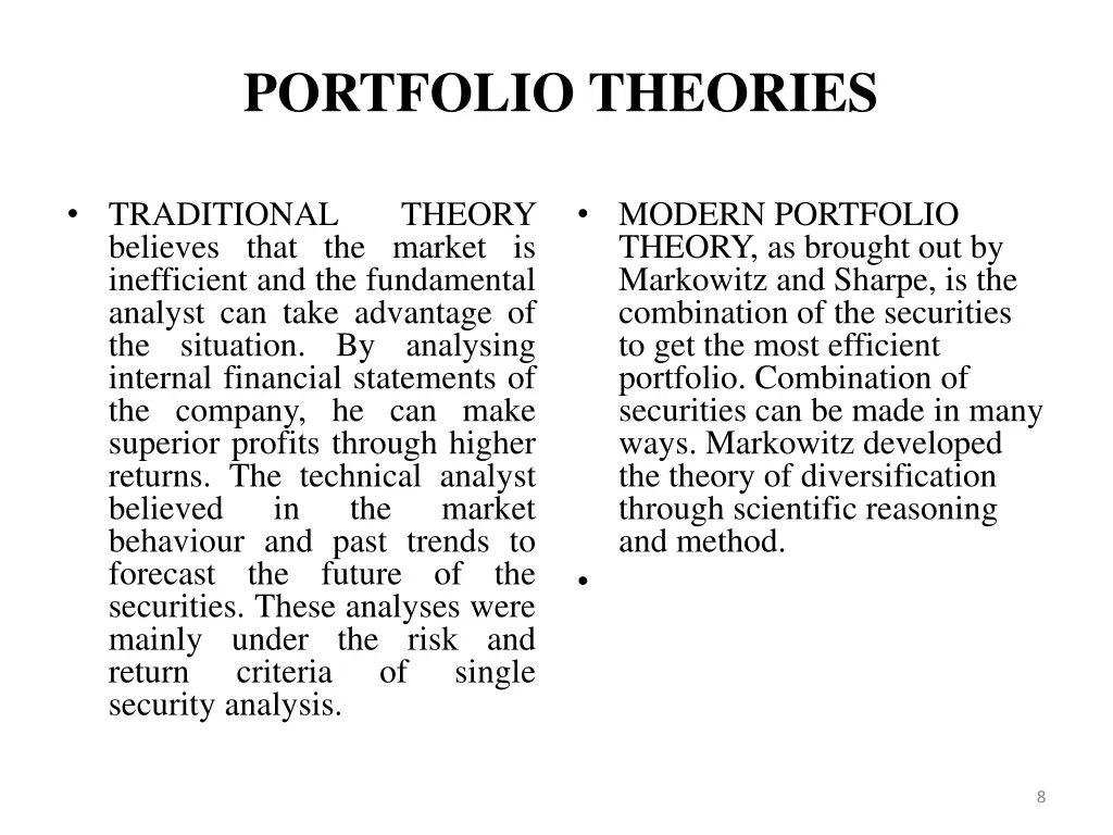portfolio theories 2