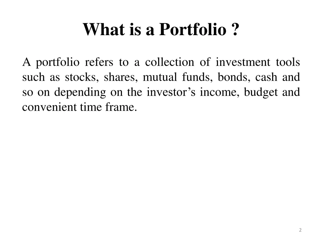what is a portfolio