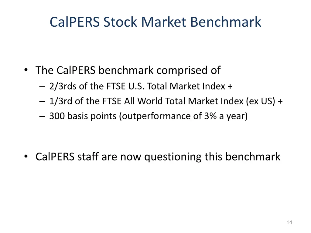 calpers stock market benchmark