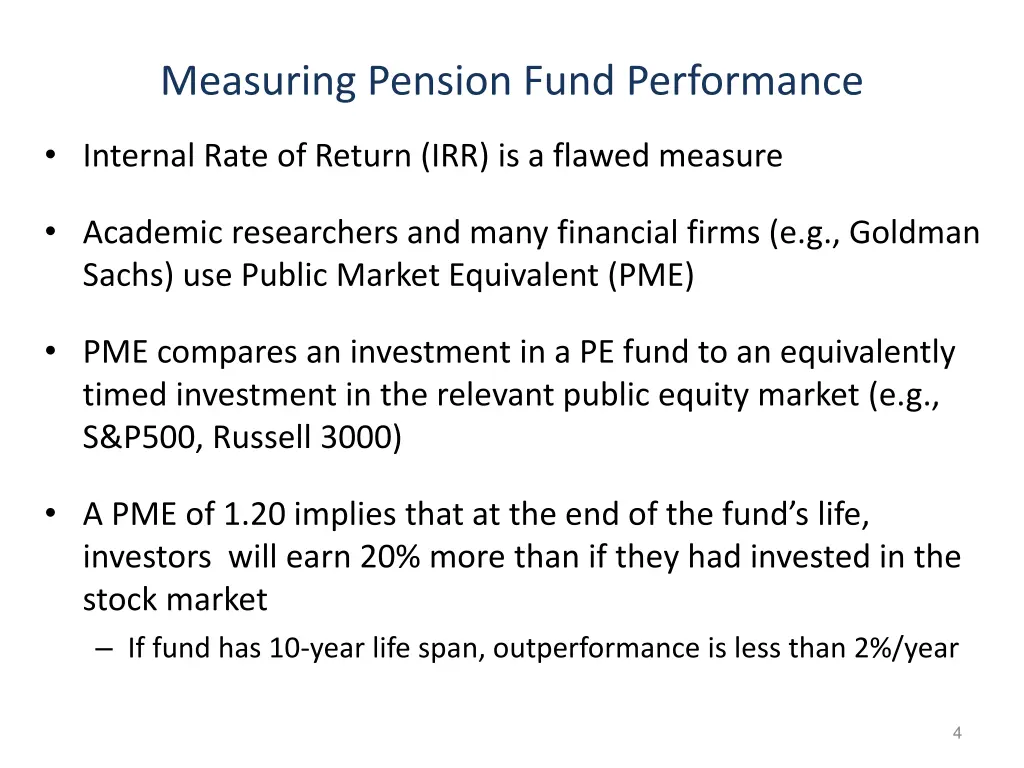 measuring pension fund performance