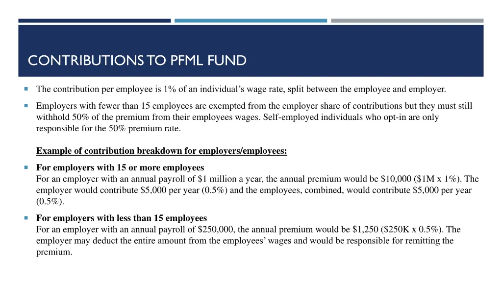 contributions to pfml fund