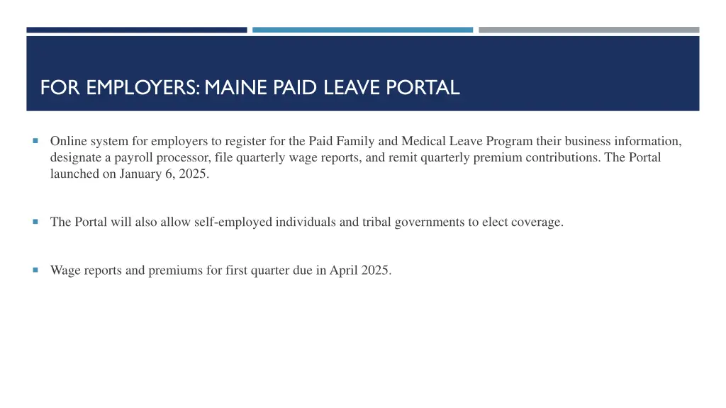 for employers maine paid leave portal