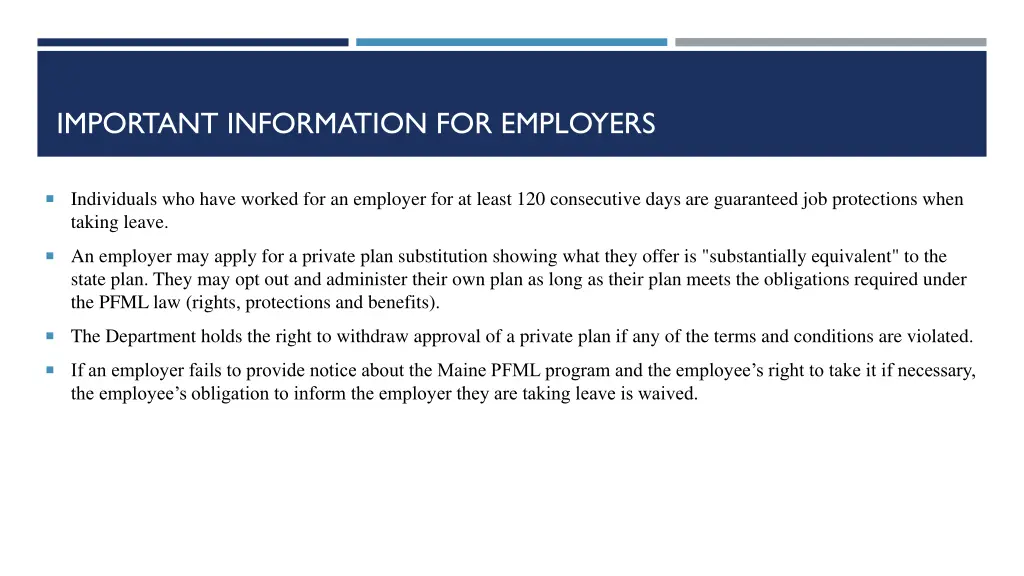 important information for employers