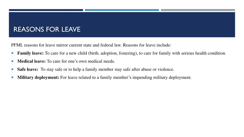 reasons for leave