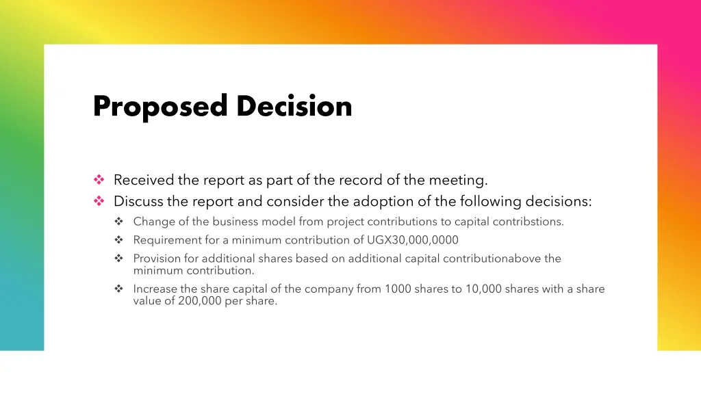 proposed decision