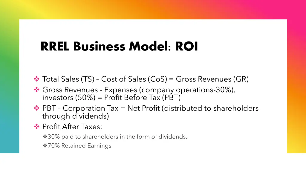 rrel business model roi