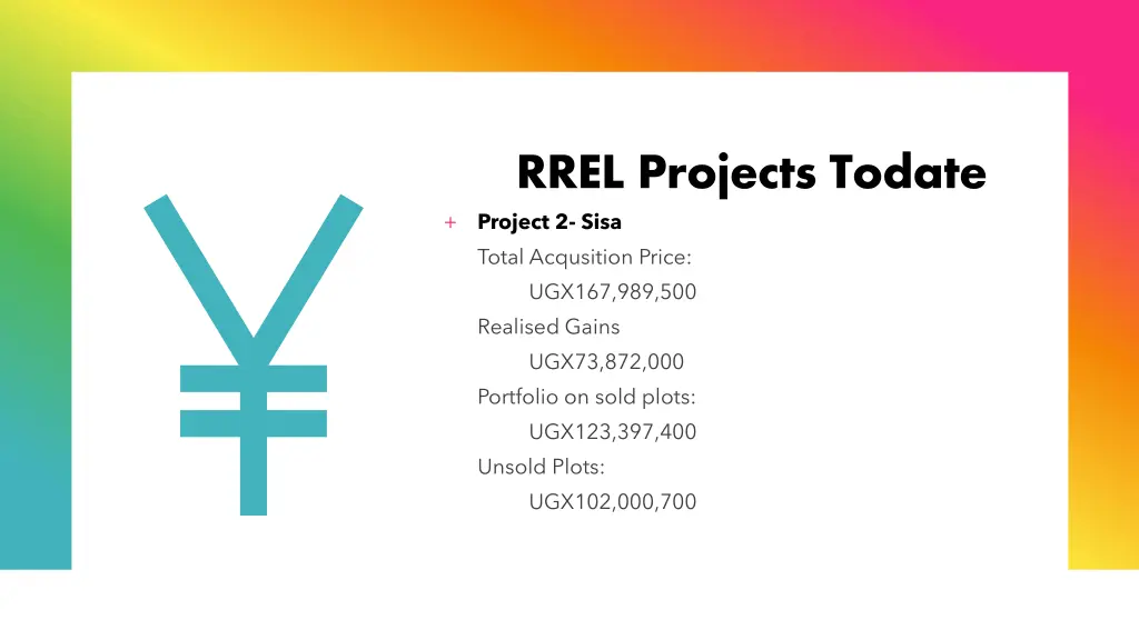 rrel projects todate project 2 sisa total