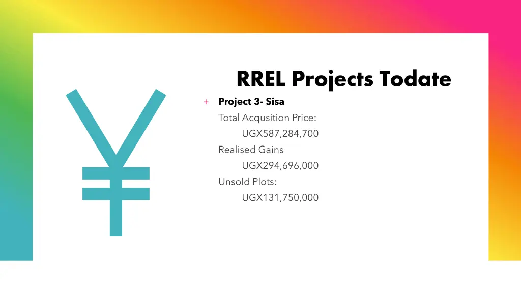 rrel projects todate project 3 sisa total