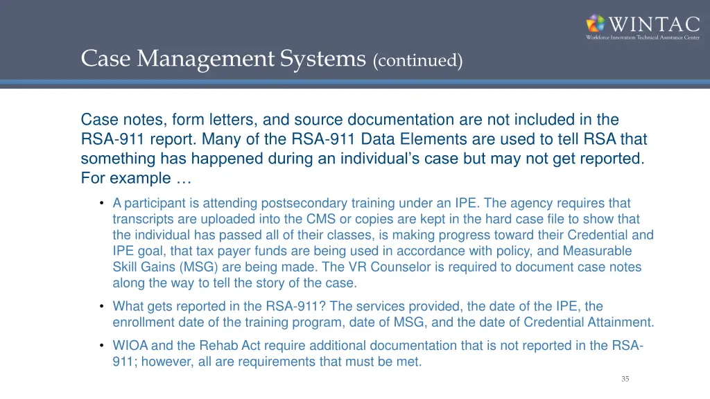 case management systems continued