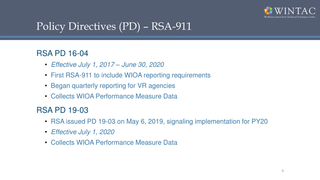 policy directives pd rsa 911