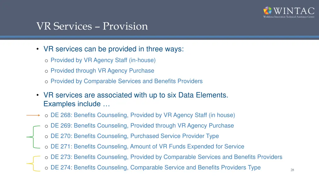vr services provision