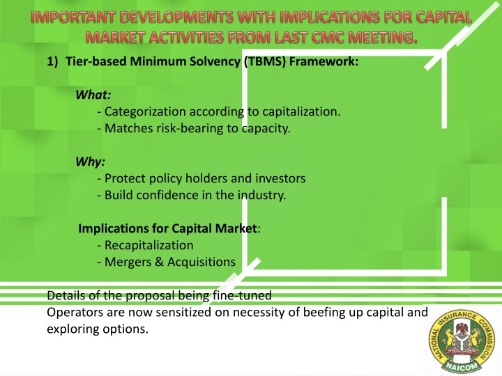 1 tier based minimum solvency tbms framework