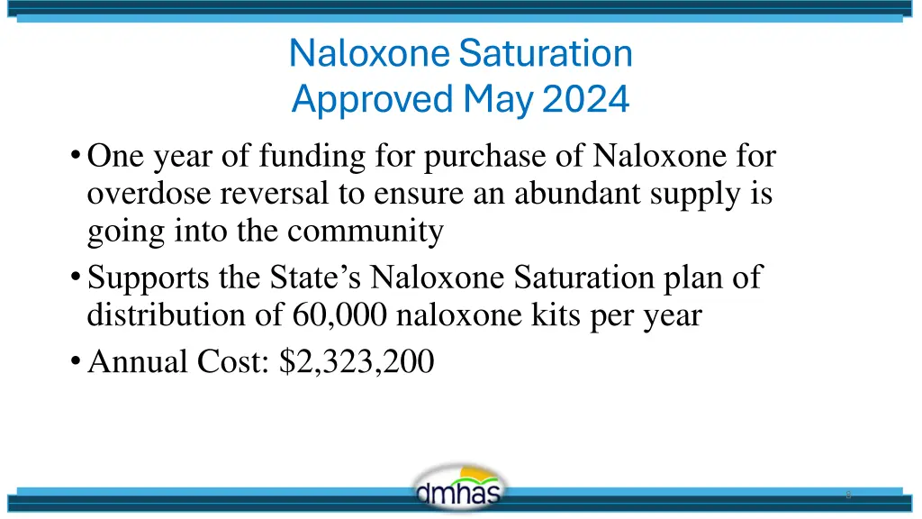 naloxone saturation approved may 2024