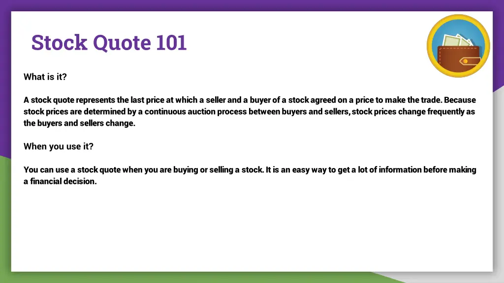 stock quote 101