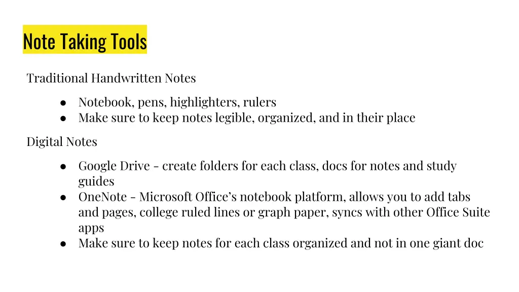 note taking tools