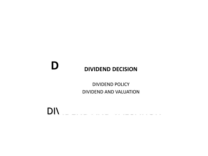 dividend decision dividend decision