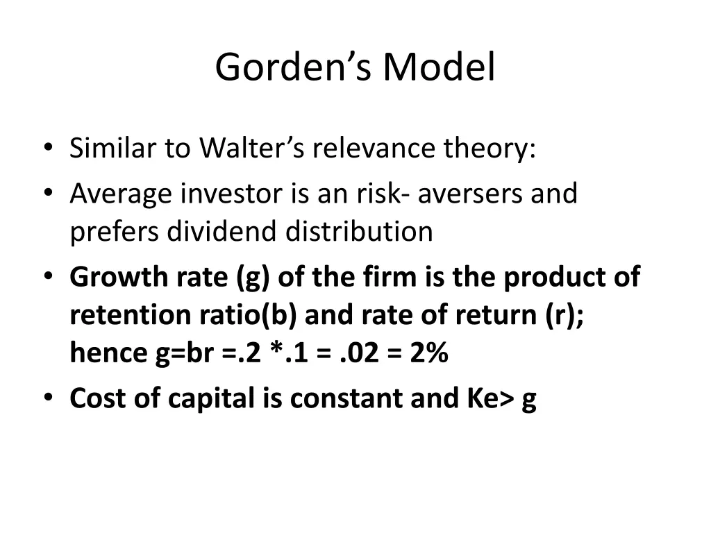 gorden s model