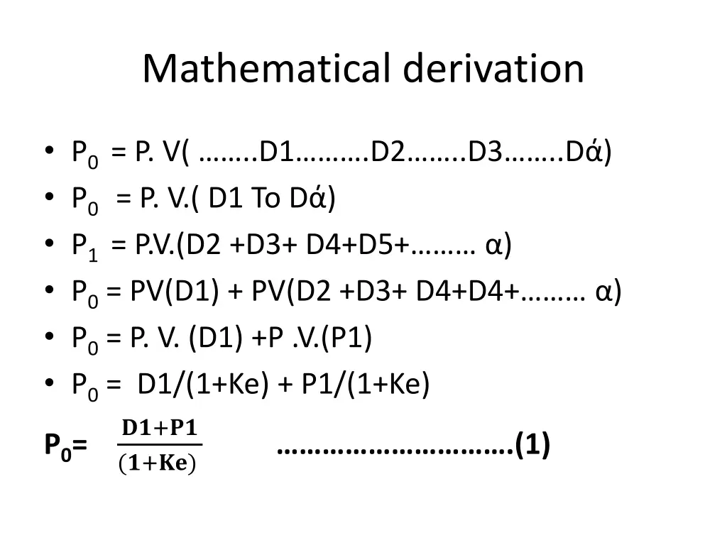 mathematical derivation