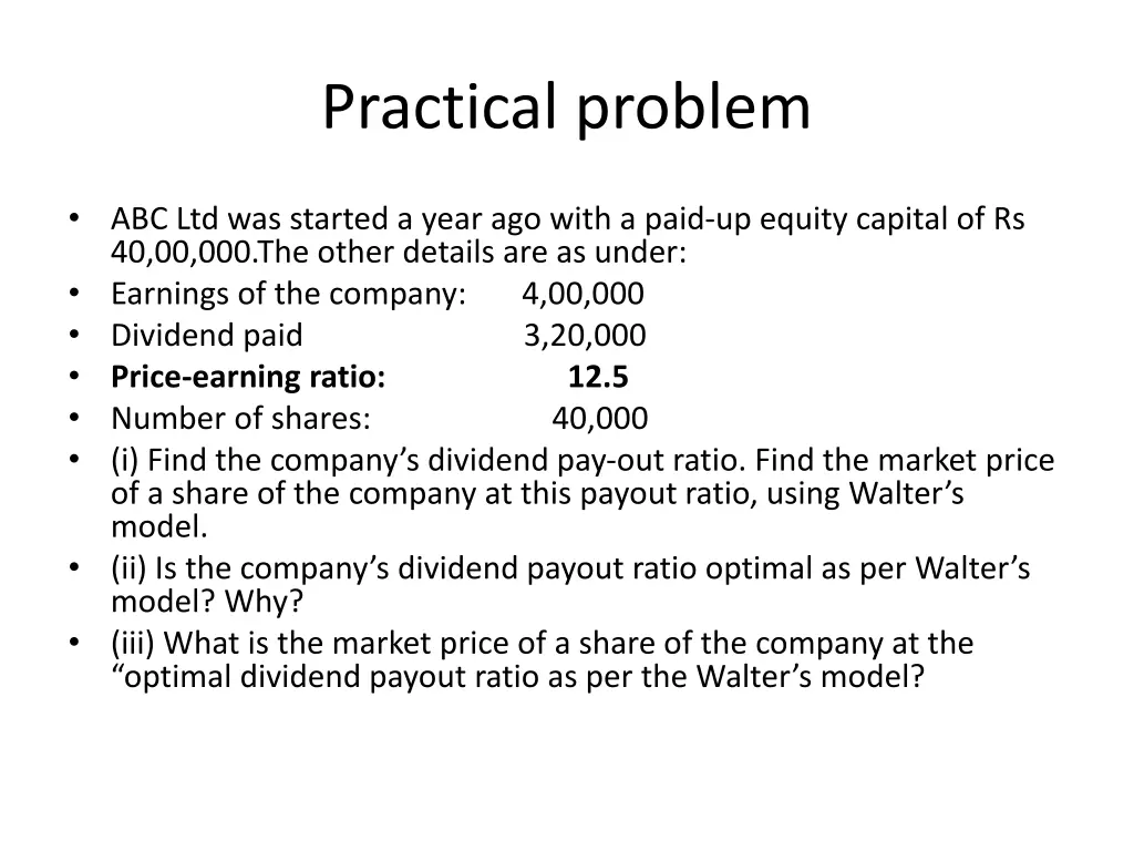practical problem