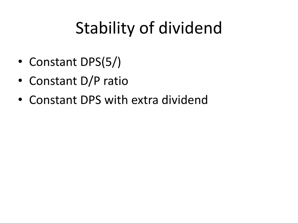 stability of dividend