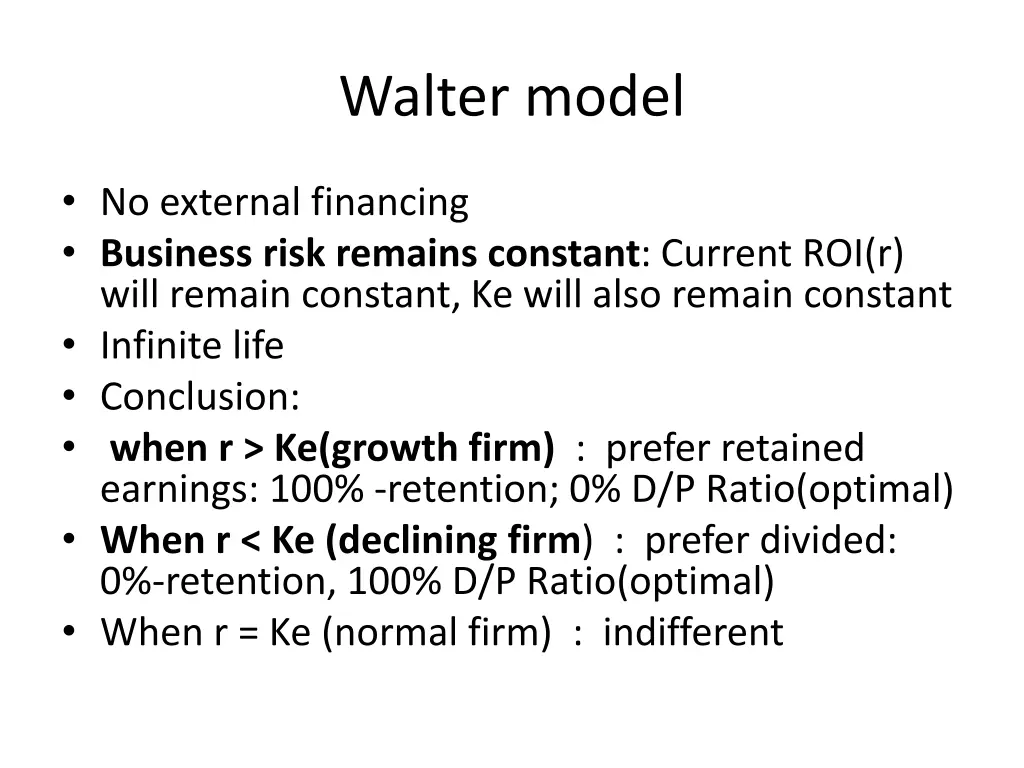walter model