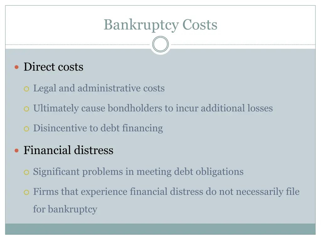 bankruptcy costs