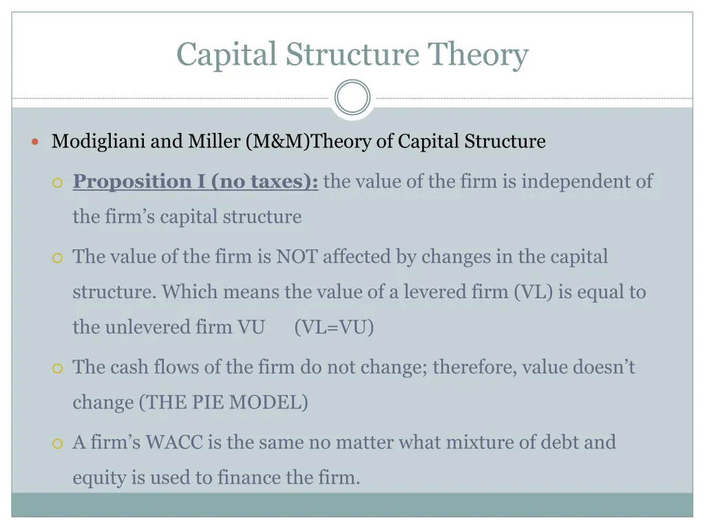 capital structure theory