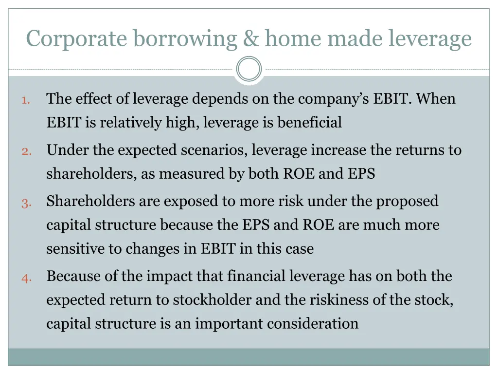 corporate borrowing home made leverage