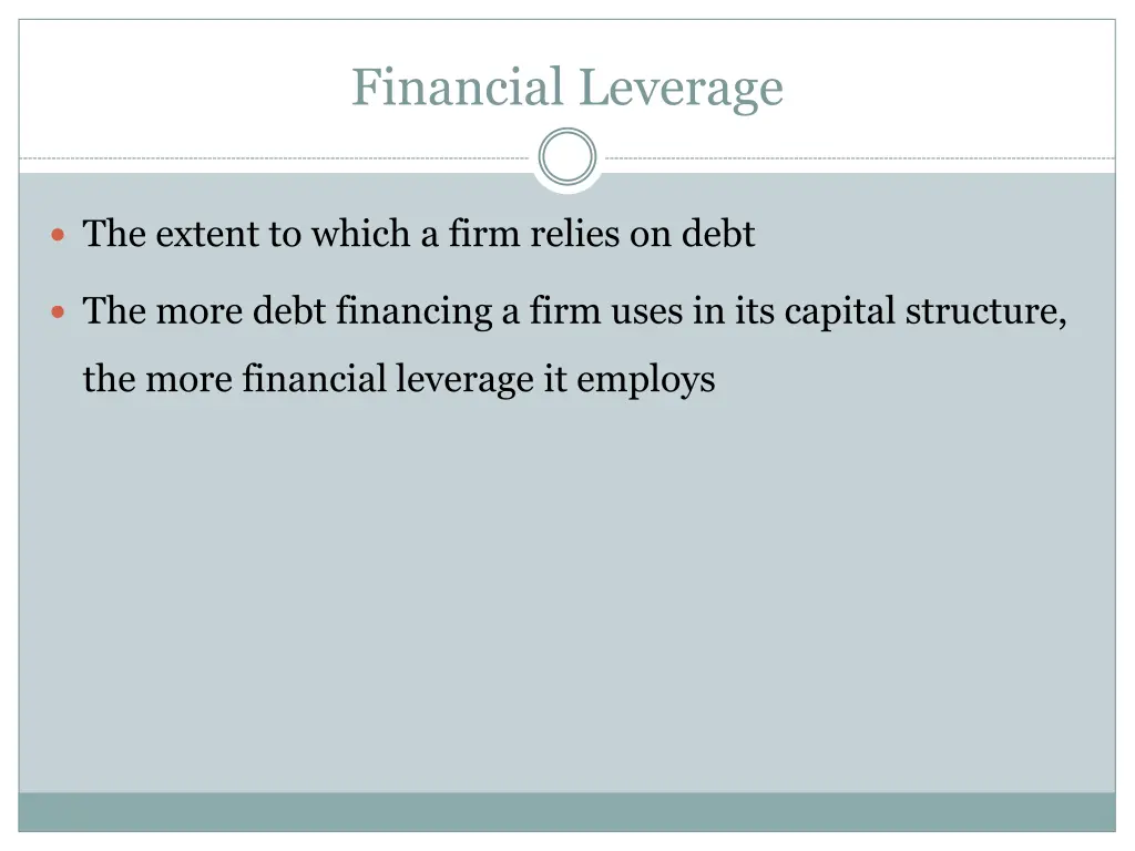 financial leverage